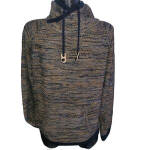 Point Zero Men's Brown and Black Motled Knit High Neck Pullover Sweater M